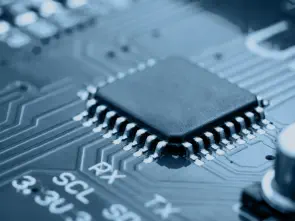 Semiconductors - Ein Computerchip ist abgebildet.